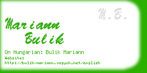 mariann bulik business card